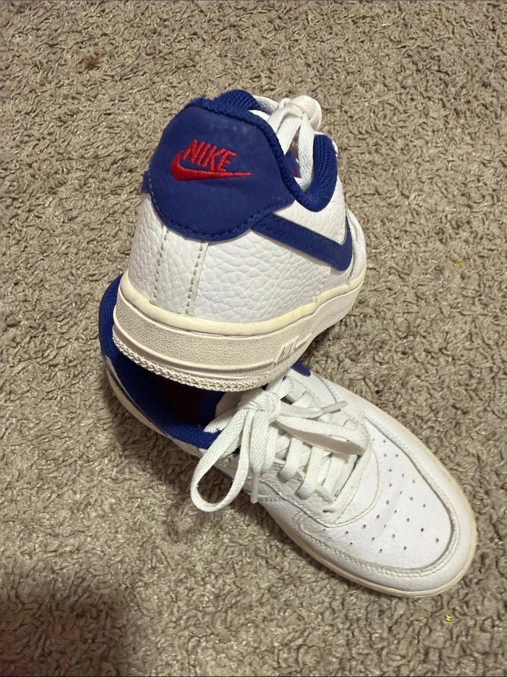White and Blue  kids Athletic Sneakers